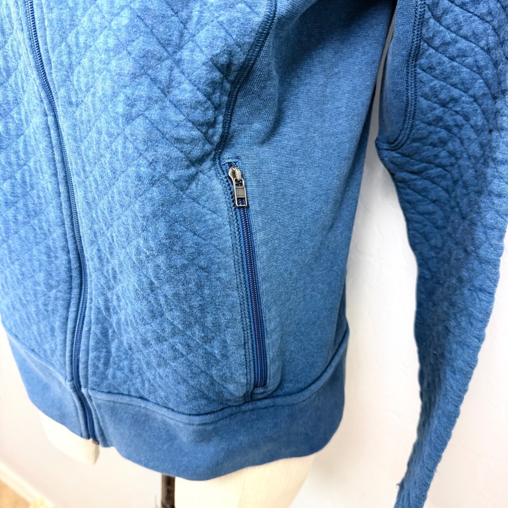 Patagonia Womens Organic Cotton Quilt Full Zip Hoody Blue Diamond Quilted M - Picture 5 of 7
